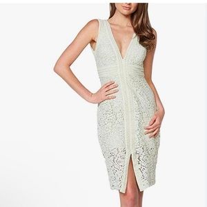White lace Morgan Bardot dress size XXS, EU 34 bachelorette summer wedding